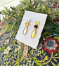 Gold Mirror Acrylic Triple Tier Drop Geometric Dangle Earrings - Image 8