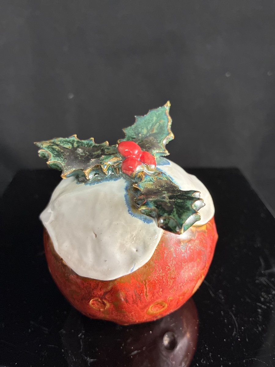 Stoneware Christmas pudding decoration