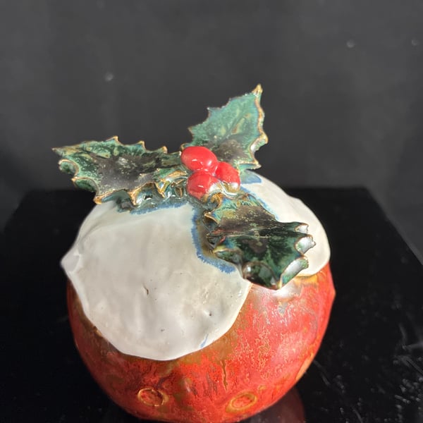 Stoneware Christmas pudding decoration