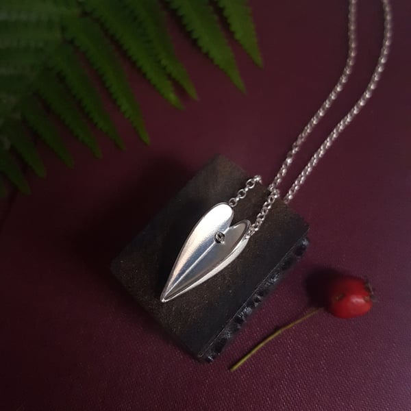 Silver Heart Pendant, Love Heart Necklace