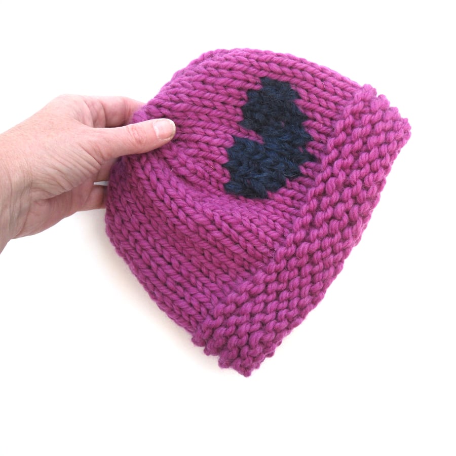 Pink Knitted wool hat