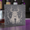 Freya Viking Goddess Slate Coaster – Norse Mythology Engraved Drink Coaster