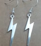 silver lightning bolt earrings silver plate hypoallergenic earrings