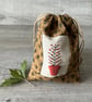 Hand Embroidered Drawstring Christmas Tree Gift Bag - Image 4