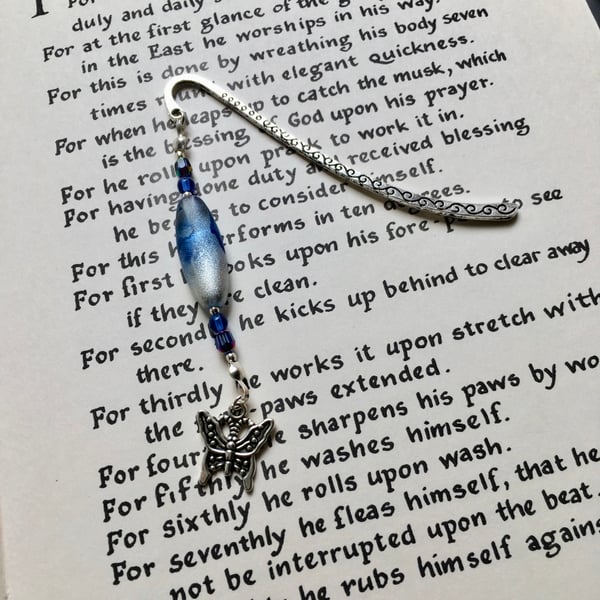 Blue Butterfly Bookmark, Gift for Her, Mothers Day