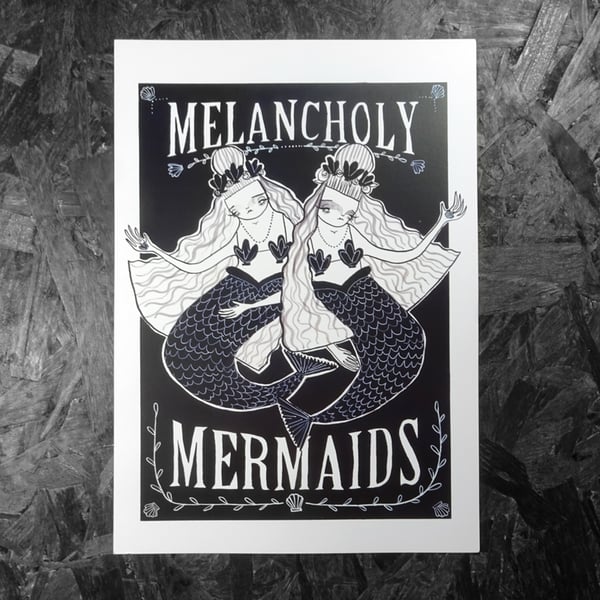 Melancholy Mermaids- Poster Print