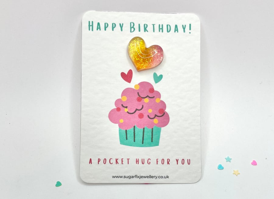 Cupcake Happy Birthday Pocket Hug Gift 