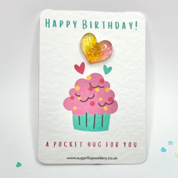 Cupcake Happy Birthday Pocket Hug Gift 