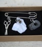 Scissors paper stone brooch - Image 3