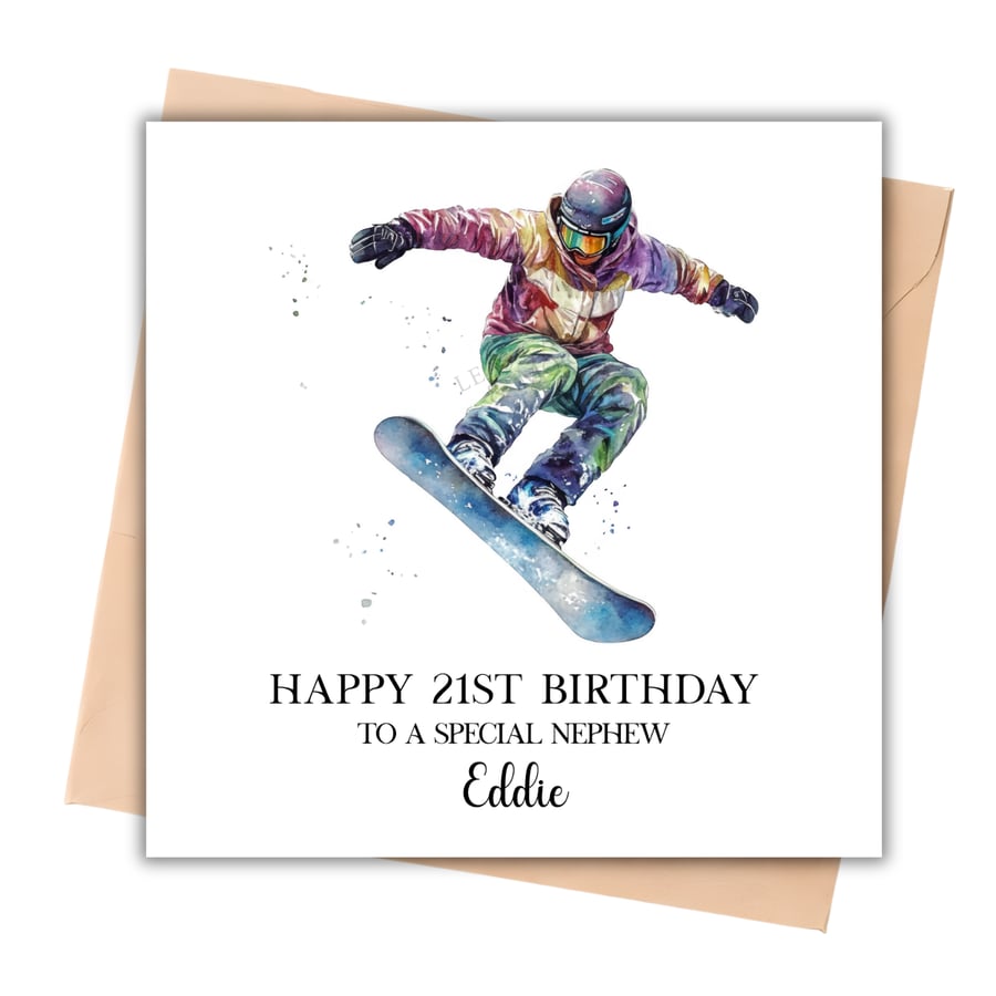 Snowboarder Happy Birthday Card