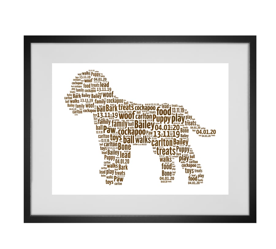 Personalised Cavapoo Cockapoo Dog Design Word Art Gifts 