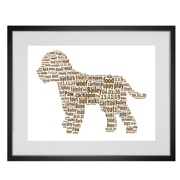 Personalised Cavapoo Cockapoo Dog Design Word Art Gifts 