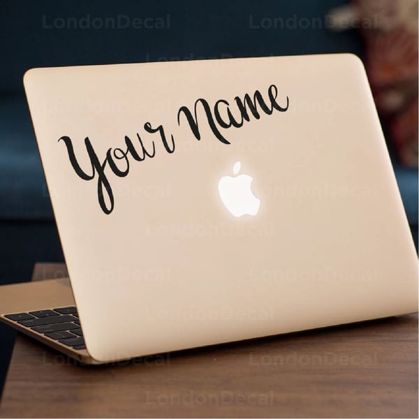 YOUR NAME Personalised Custom Apple MacBook Decal Sticker fits all MacBook model
