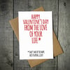 Happy Valentines From The Love Of You Life Golf Valentines Card