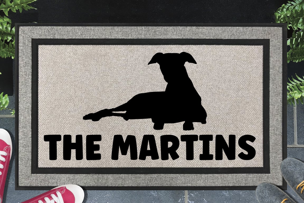 Whippet Dog Door Mat No.3 - Personalised Whippet All Weather Doormat - 45x70cm 