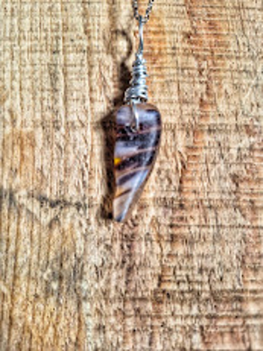 Handmade Wire Wrapped Sea Glass Pendant – Multicolour Frosted Glass Necklace 