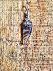 Handmade Wire Wrapped Sea Glass Pendant – Multicolour Frosted Glass Necklace 