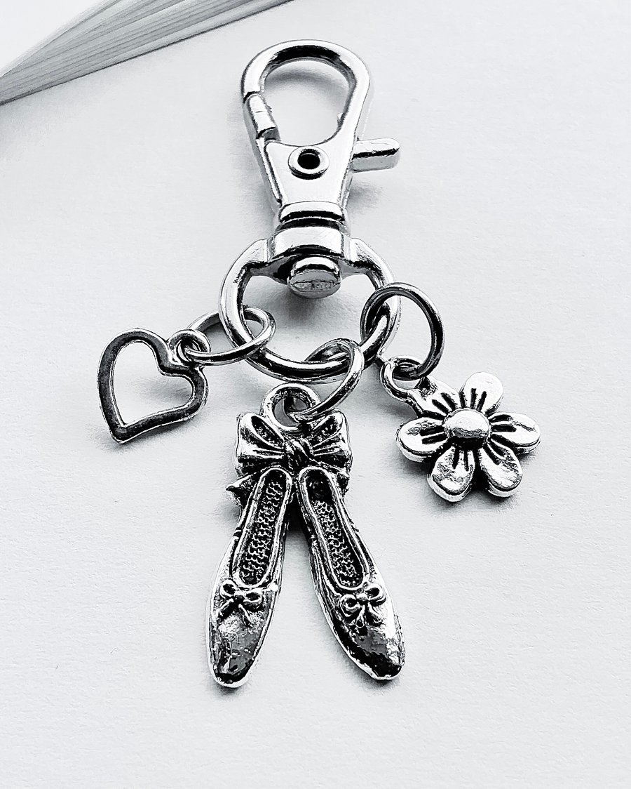 Small Ballet Shoes Charm. Ballet Shoes Bag Charm. Bag Charms. Metal Bag Charms.