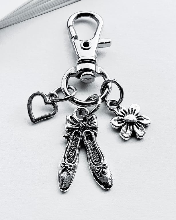 Small Ballet Shoes Charm. Ballet Shoes Bag Charm. Bag Charms. Metal Bag Charms.