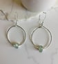 Bohemian Silver Hoop Sea Glass Earrings  - Image 4