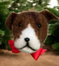 Needle felted Dog head bauble, brindled staffie, christmas decoration, pet gift - Image 2