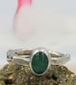 Hand Forged Sterling Silver Emerald Ring – Molten Texture - Image 5