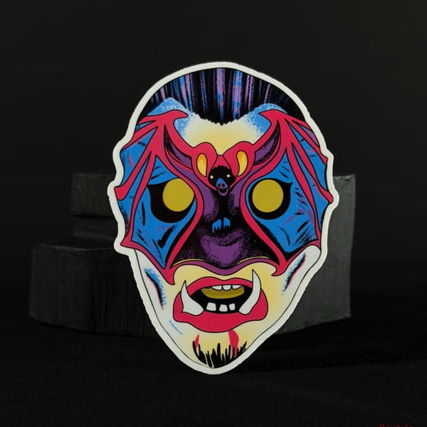 Vampire Vintage Style Halloween Mask Sticker 