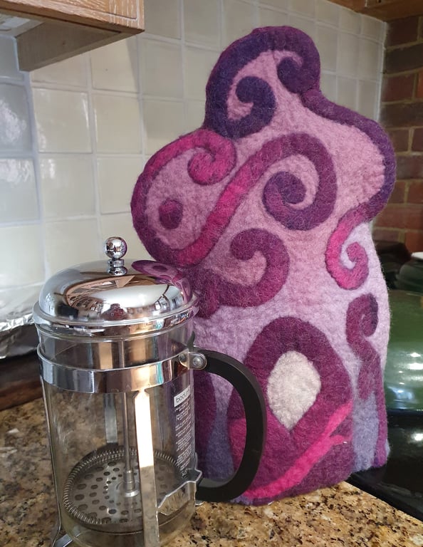 Cafetiere coffee pot cover - Gaudi-inspired - unique and unusual gift