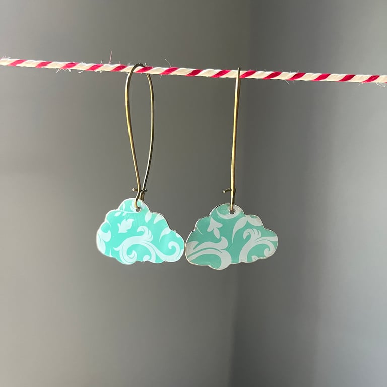 Upcycled Tin Cloud Earrings