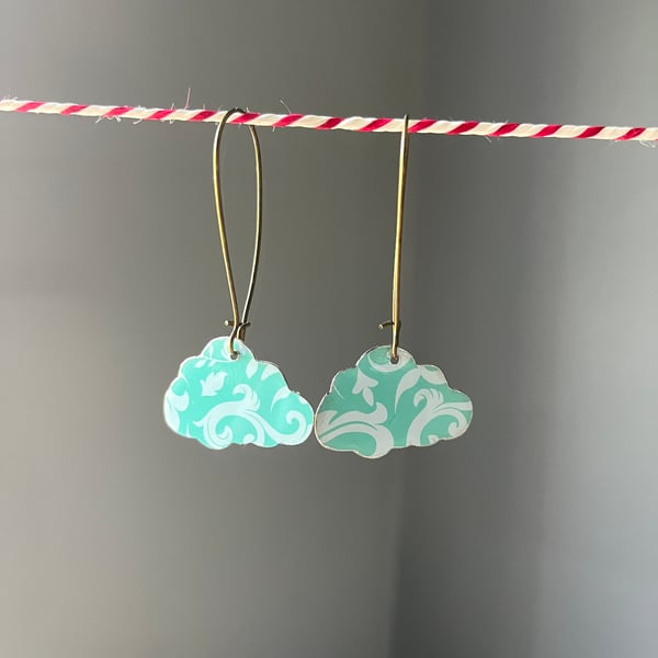 Upcycled Tin Cloud Earrings