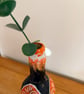 Hand Painted Decorative Bottle Vase Tribal Design Upcycled Glass Modern Boho art - Image 5