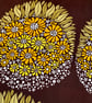 Flower Burst 60s 70s RETRO Yellow Brown BORAS Vintage Fabric Lampshade Option
