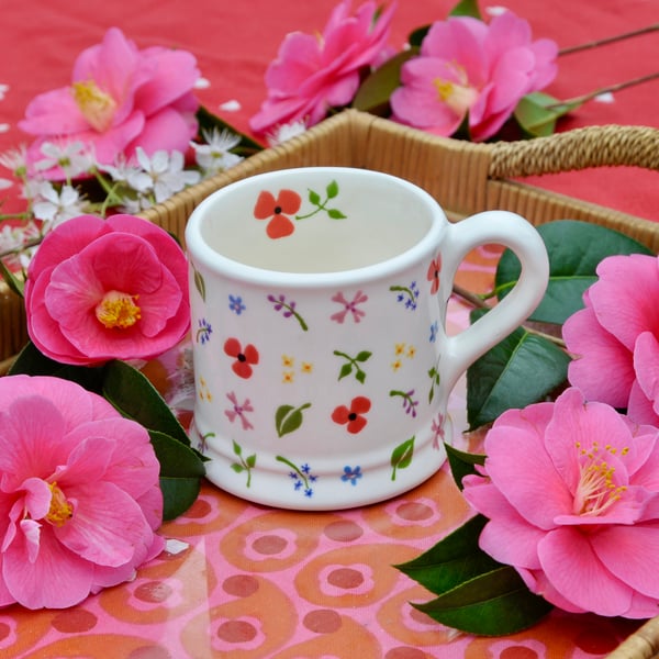 Wild Flowers Country Mug - Hand Painted - SALE