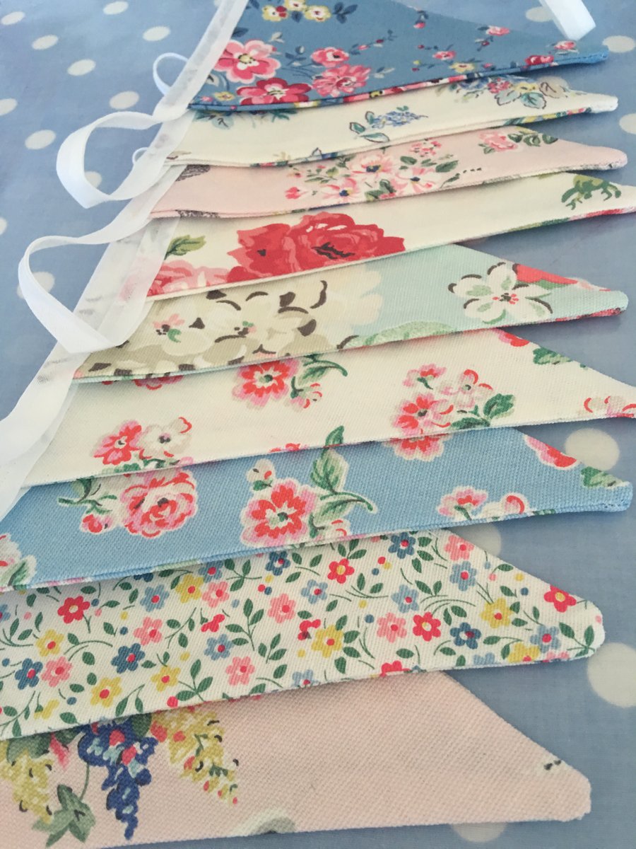 Cath Kidston cotton fabric bunting,banner,party flag,shabby chic,