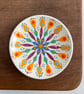 Hand Painted Mandala Ceramic Treat Plate, Modern Retro Pottery - Image 1