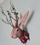 Larger than life jackalope with twig antlers & felt collar  - Rowan Thistlekin - Image 2