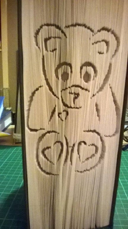 Heart Teddy CUT & FOLD Book Folding Pattern - EMAILED PDF PATTERN
