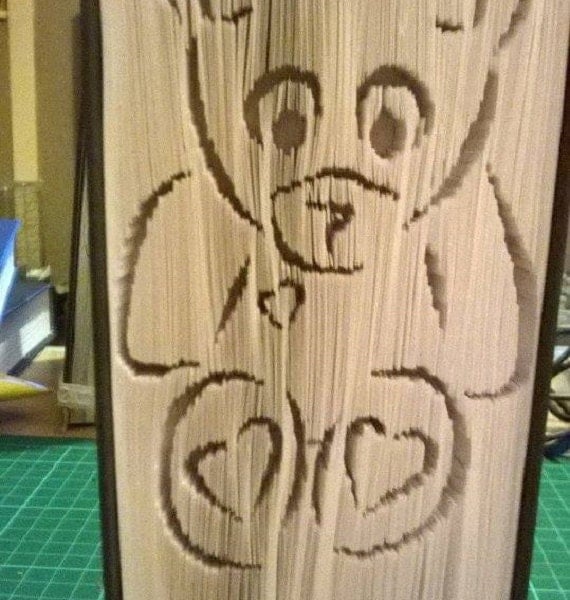 Heart Teddy CUT & FOLD Book Folding Pattern - EMAILED PDF PATTERN