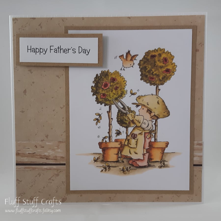 Handmade Father's Day card - the gardener