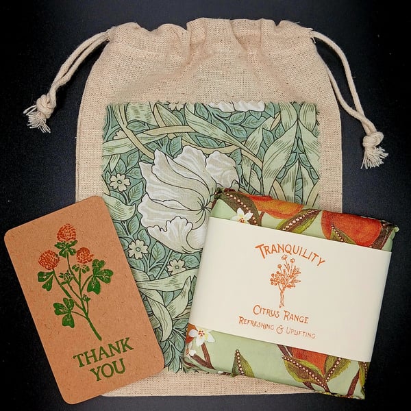 Citrus Blossom Botanical Wax Melts Thank You Gift & William Morris Bag