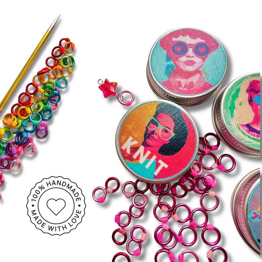 Knitting set with Stitch Markers - Hipster Collection