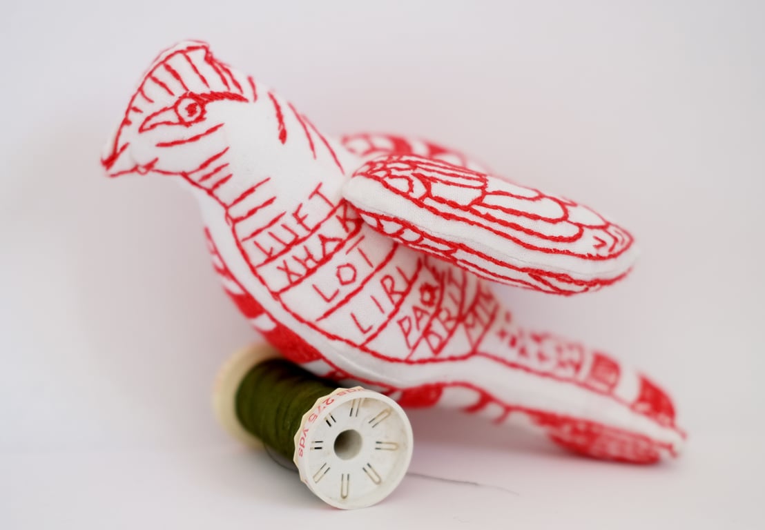 Bird of Peace (Red) created by Sister Stitch artisans in Kosovo