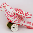 Bird of Peace (Red) created by Sister Stitch artisans in Kosovo