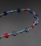 Turquoise, Lapis Lazuli, Coral and sterling link necklace, Sagittarius jewelry - Image 4