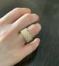 Stylish gold and white pearl colour beaded ring - Image 3