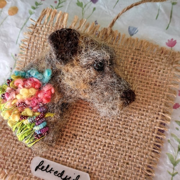 Needle Felted Border Terrier Brooch