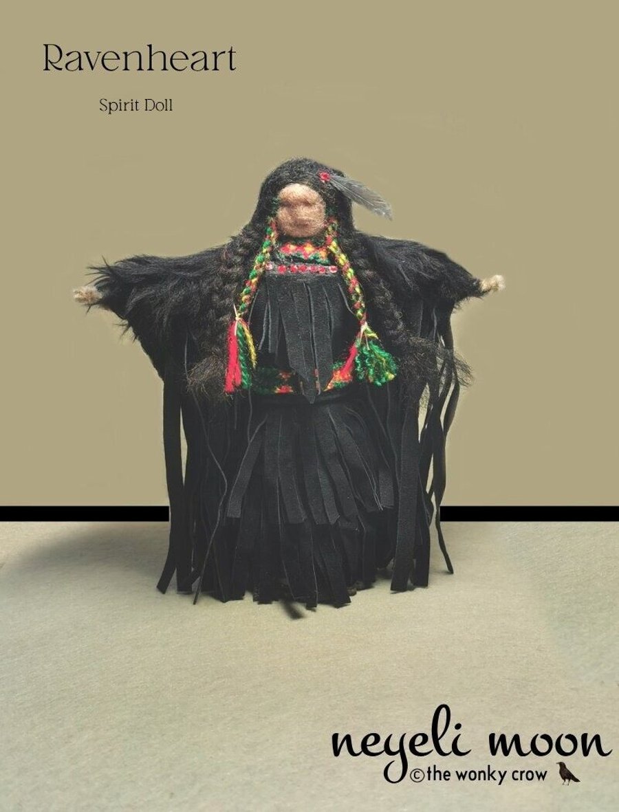 Spirit Doll RAVENHEART  pagan talisman altar doll by neyeli