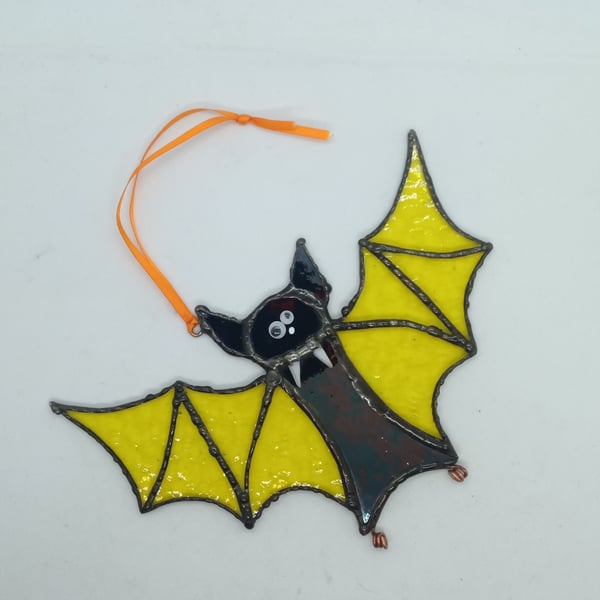 " Batz" Stained Glass   Sun Catcher Hanging Halloween Decoration