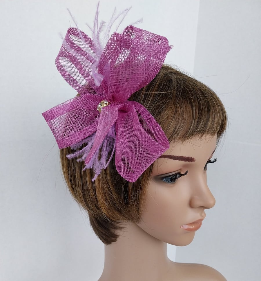 Small lilac fascinator clip