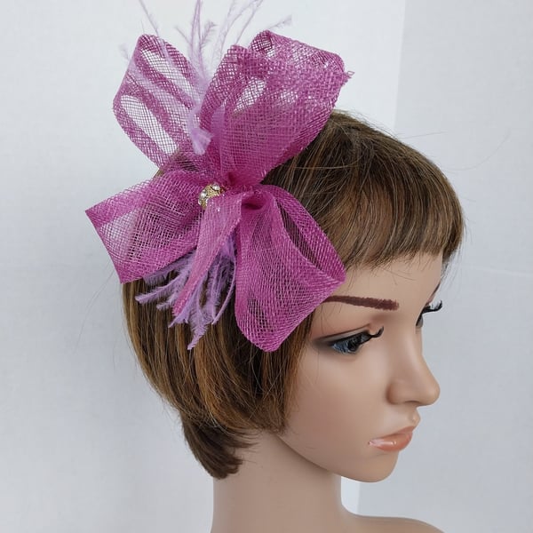 Small lilac fascinator clip